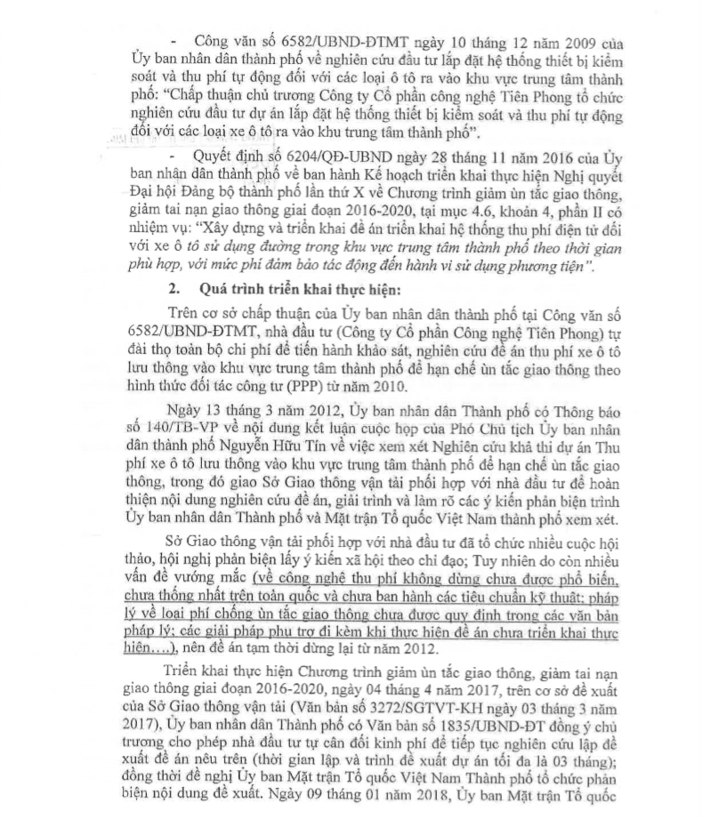 B&#225;o c&#225;o c&#225;c nội dung li&#234;n quan đến chủ trương nghi&#234;n cứu dự &#225;n thu ph&#237; &#244; t&#244; lưu th&#244;ng v&#224;o trung t&#226;m Th&#224;nh phố để hạn chế &#249;n tắc giao th&#244;ng - Ảnh 2