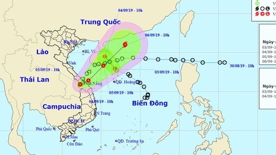 Vị tr&iacute; v&agrave; đường đi của hai &aacute;p thấp. Ảnh: TTDBKTTVTƯ