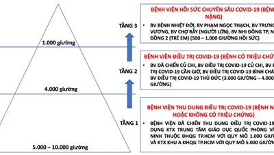 Hệ thống các cơ sở điều trị COVID-19 theo mô hình “tháp 3 tầng” tại TPHCM