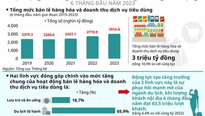 Hoạt động thương mại và dịch vụ tăng trưởng ấn tượng 6 tháng đầu năm