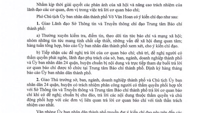 Lãnh đạo các Sở, ngành, quận/huyện sẽ trả lời về các vấn đề bức xúc xã hội tại Trung tâm Báo chí Thành phố Hồ Chí Minh