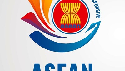 Logo Năm ASEAN 2020 có hình hoa sen cách điệu