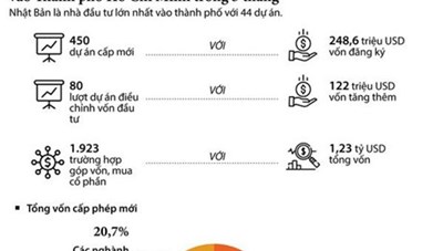 [Infographics] 1,6 tỷ USD vốn FDI đổ vào TP.HCM trong 5 tháng đầu năm