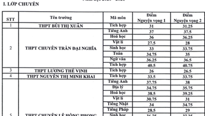TP. Hồ Chí Minh: Công bố điểm chuẩn trúng tuyển lớp 10 chuyên