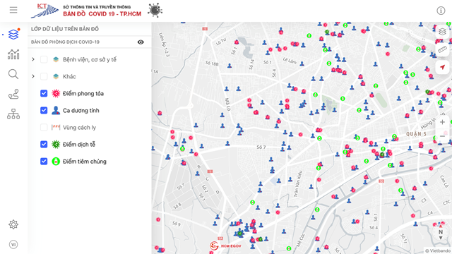 TPHCM vận hành phiên bản mới Bản đồ số phục vụ hỗ trợ phòng chống dịch COVID-19