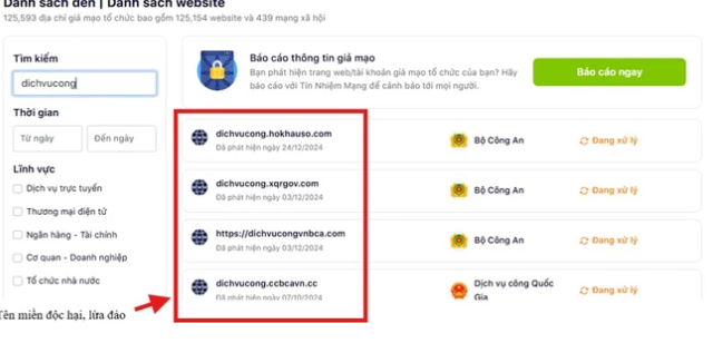 Có thể tra cứu các website lừa đảo trên VNeID