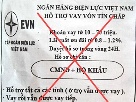 Cảnh báo việc giả thương hiệu EVN để quảng cáo cho vay tín chấp