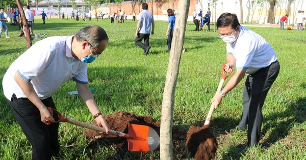 Ứng cử viên ĐBQH và HĐND TPHCM tại Bình Tân trồng cây nhớ ơn Bác Hồ