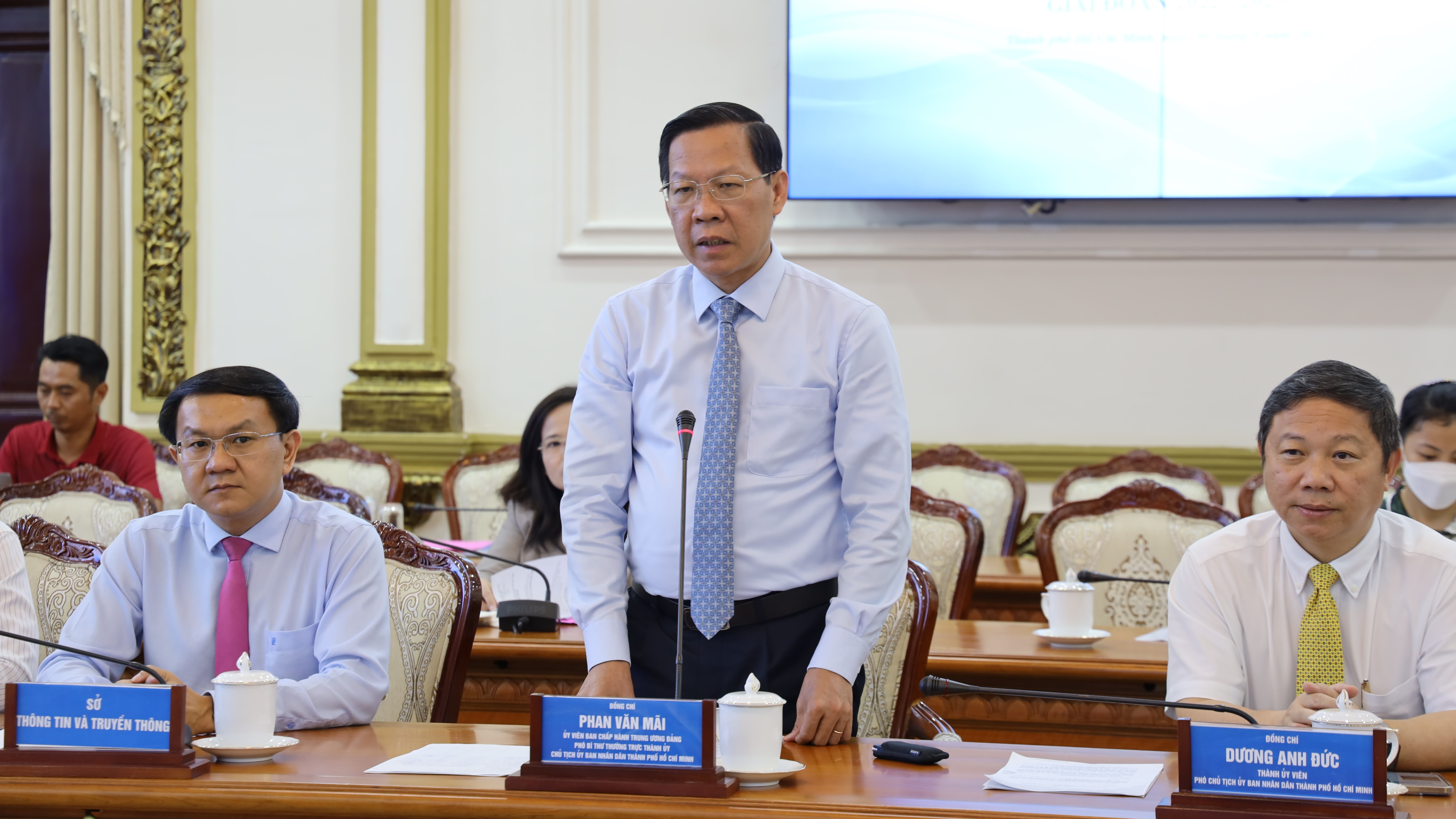 Chủ tịch UBND TPHCM Phan Văn Mãi tin tưởng, TPHCM sẽ có cơ hội phát triển hơn, đúng hướng, mạnh mẽ và tạo ra giá trị lớn hơn. Ảnh: Linh Nhi.