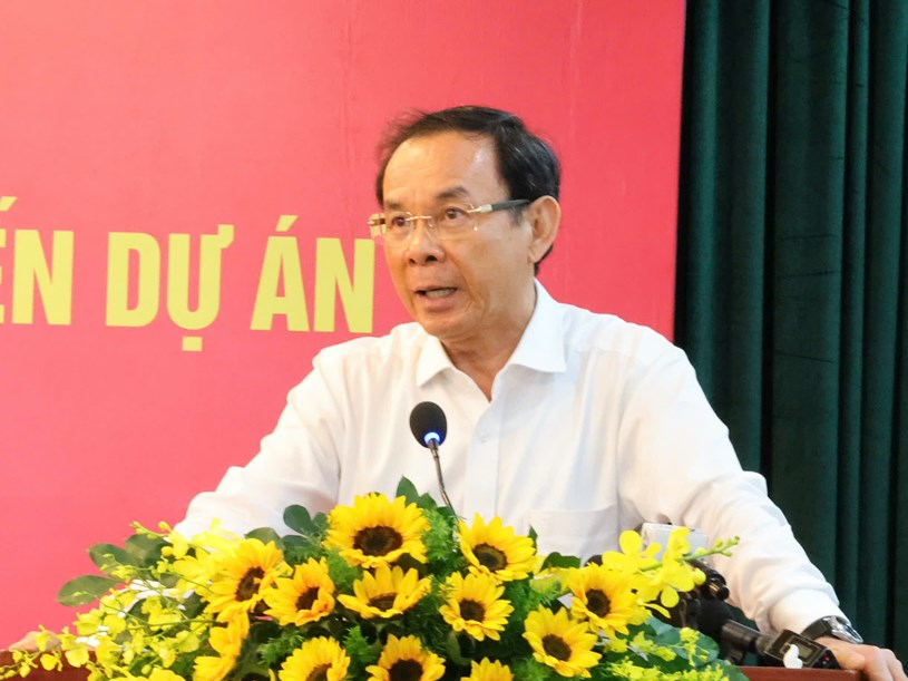 B&iacute; thư Th&agrave;nh uỷ TP. HCM Nguyễn Văn N&ecirc;n ph&aacute;t biểu tại hội nghị. Ảnh: HUYỀN MAI.