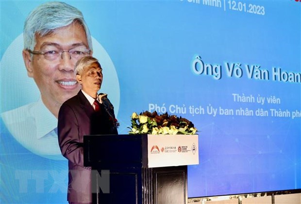 &Ocirc;ng V&otilde; Văn Hoan, Ph&oacute; chủ tịch UBND TP Hồ Ch&iacute; Minh ph&aacute;t biểu tại hội nghị. (Ảnh: Xu&acirc;n Anh/TTXVN)