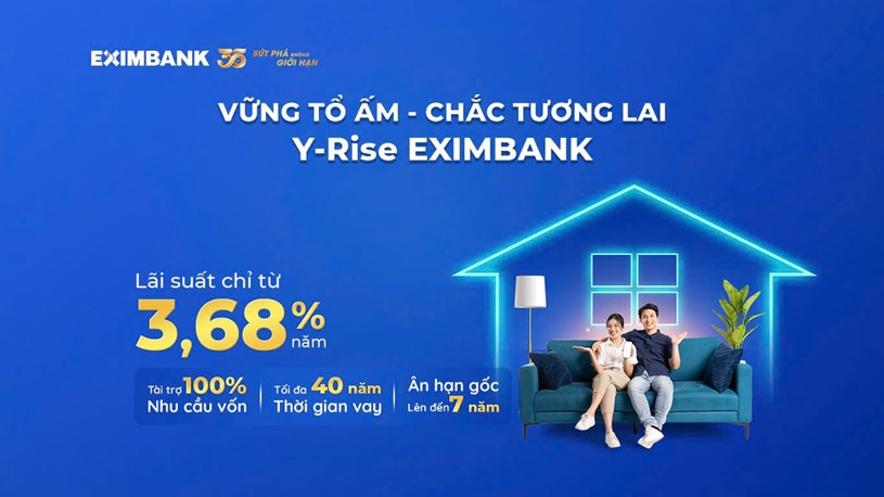 G&oacute;i vay Y-Rise Eximbank cho người trẻ với lại suất ưu đ&atilde;i chỉ từ 3,68%/ năm.