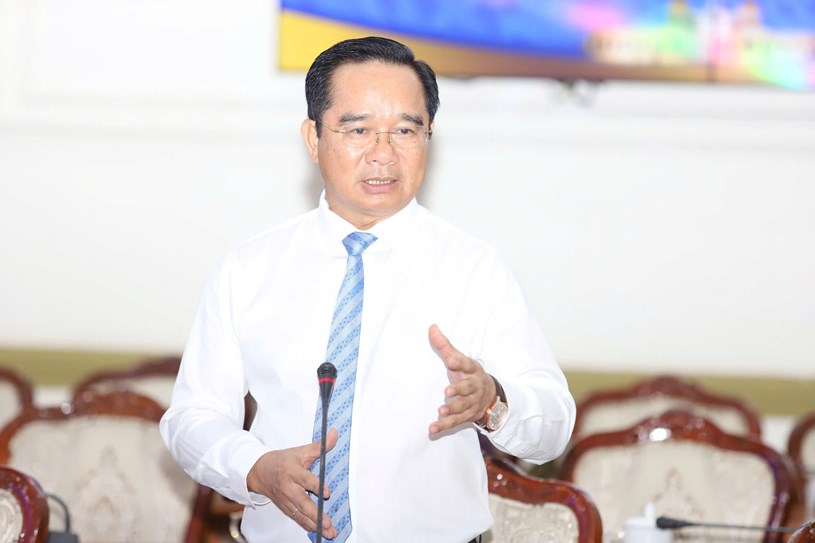 Chủ tịch UBND TP HCM Nguyễn Văn Được ph&aacute;t biểu ch&uacute;c mừng v&agrave; giao nhiệm vụ cho c&aacute;c c&aacute; nh&acirc;n; Ảnh: NGUYỄN PHAN &nbsp;