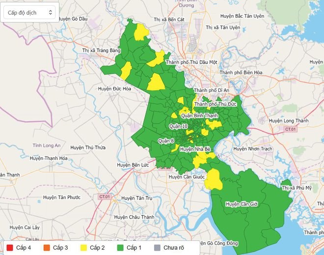 Bản đồ cấp độ dịch của thành phố Hồ Chí Minh năm 2024 cho thấy sự nỗ lực và sự đoàn kết của cả cộng đồng trong cuộc chiến chống lại dịch bệnh. Điểm sáng của bản đồ chính là những vùng ít dịch hoặc không dịch, là một minh chứng cho sự chung tay phòng chống dịch của toàn dân.
Translation: The level of pandemic map of Ho Chi Minh City updated to 2024 shows the efforts and unity of the community in the fight against the pandemic. The highlight of the map is the areas with few or no cases, which is a testament to the joint efforts of the whole nation in pandemic prevention.