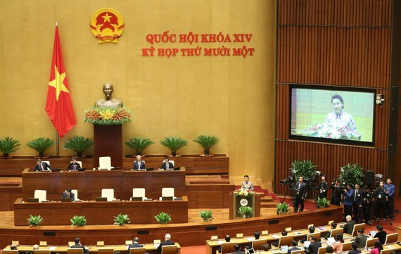 Chủ tịch Quốc hội Nguyễn Thị Kim Ng&acirc;n ph&aacute;t biểu khai mạc phi&ecirc;n họp