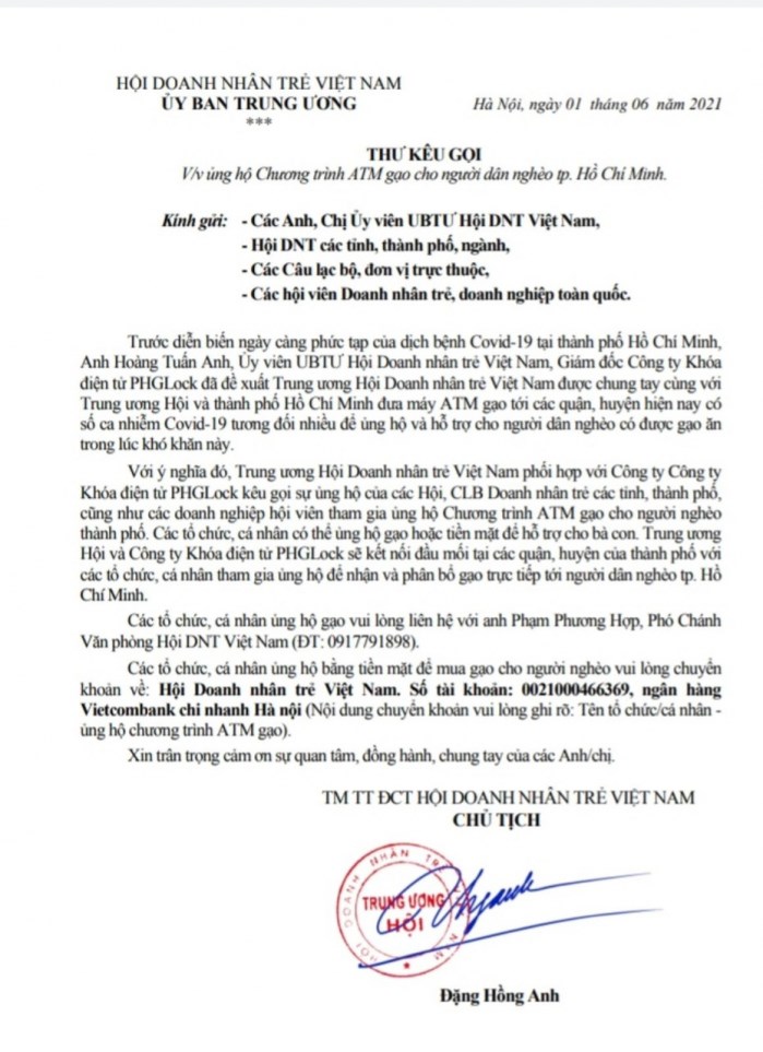 Hội Doanh Nh&#226;n trẻ Việt Nam k&#234;u gọi ủng hộ m&#244; h&#236;nh ATM gạo tại TPHCM - Ảnh 2