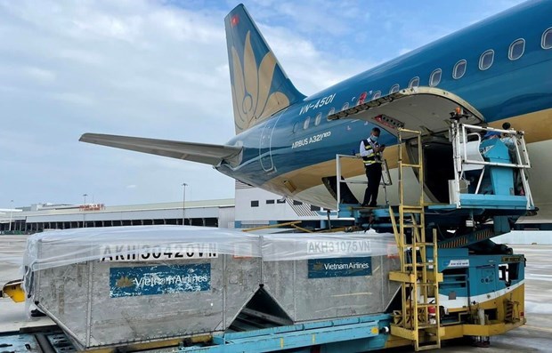 Vietnam Airlines miễn ph&iacute; vận chuyển vaccine v&agrave; vậ tư ti&ecirc;m chủng COVID-19. (Ảnh: CTV/Vietnam+)