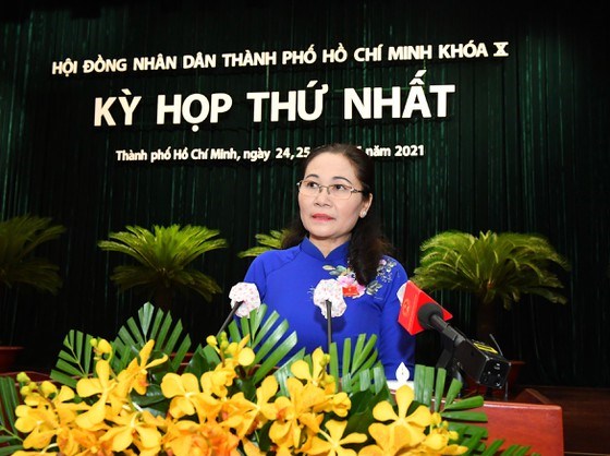 Đồng ch&iacute; Nguyễn Thị Lệ&nbsp;ph&aacute;t biểu tại kỳ họp. Ảnh: VIỆT DŨNG