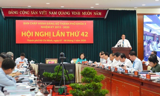 Ng&agrave;y 8/7, Hội nghị lần thứ 42 Th&agrave;nh ủy TPHCM kh&oacute;a X bế mạc sau 1,5 ng&agrave;y l&agrave;m việc. Ảnh: VIỆT DŨNG