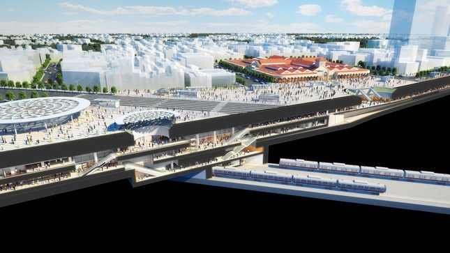 Đ&acirc;y l&agrave; ga trung t&acirc;m của hệ thống metro TPHCM sẽ kết nối với c&aacute;c tuyến metro kh&aacute;c h&igrave;nh th&agrave;nh trong tương lai (tuyến metro số 2, số 3A v&agrave; số 4). Ảnh phối cảnh: MAUR