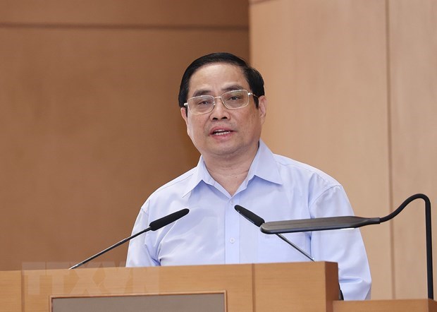 Thủ tướng Phạm Minh Ch&iacute;nh ph&aacute;t biểu khai mạc. (Ảnh: Dương Giang/TTXVN)