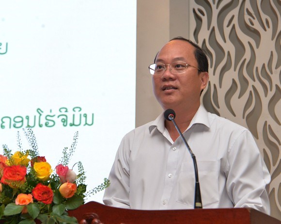 Phó Bí thư Thành ủy TPHCM Nguyễn Hồ Hải phát biểu tại Liên hoan thiếu nhi Việt Nam – Lào – Campuchia năm 2022. Ảnh: CAO THĂNG