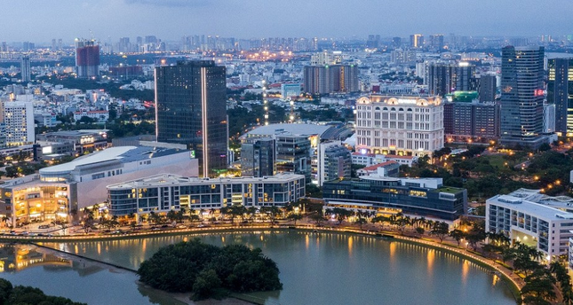 Khu vực trung t&acirc;m khu đ&ocirc; thị Nam S&agrave;i G&ograve;n, nơi diễn ra Phố thương mại-ẩm thực Sky Garden