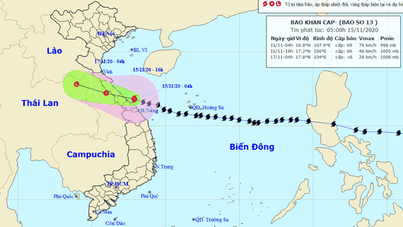 B&#227;o số 13 giảm cấp, di chuyển chậm, đổ bộ v&#224;o c&#225;c tỉnh Thừa Thi&#234;n - Huế đến Quảng B&#236;nh - Ảnh 1