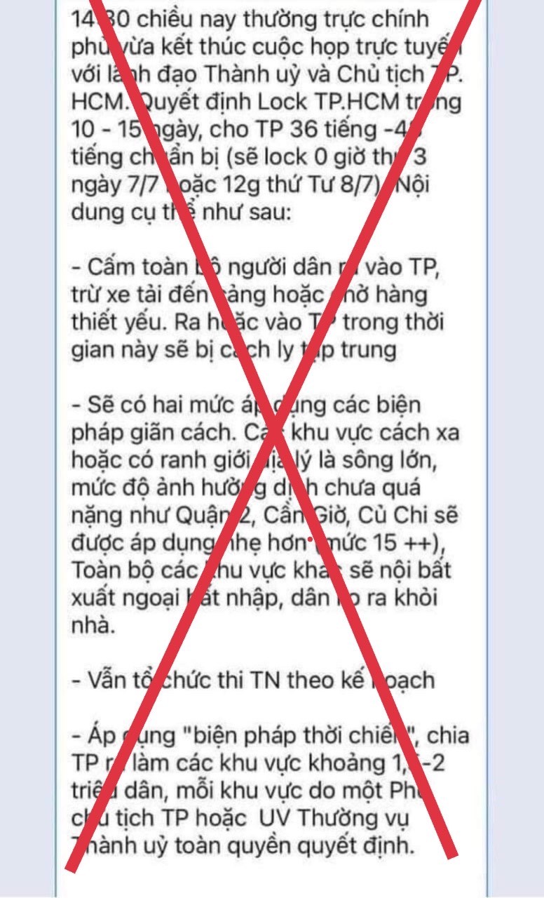 B&#225;c bỏ tin lan truyền “lock TPHCM trong 10-15 ng&#224;y”