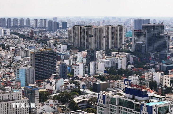 Bất động sản khu vực trung tâm Thành phố Hồ Chí Minh. (Ảnh: Hồng Đạt/TTXVN)