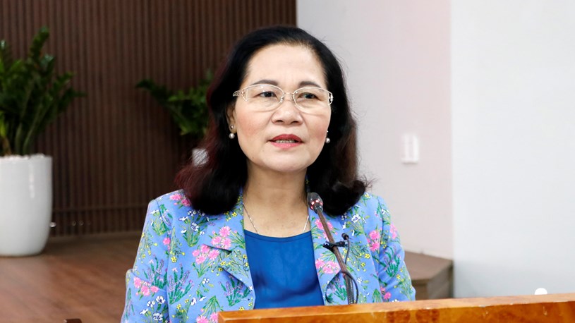 Đồng chí Nguyễn Thị Lệ phát biểu chỉ đạo hội nghị. Ảnh: NGÔ BÌNH