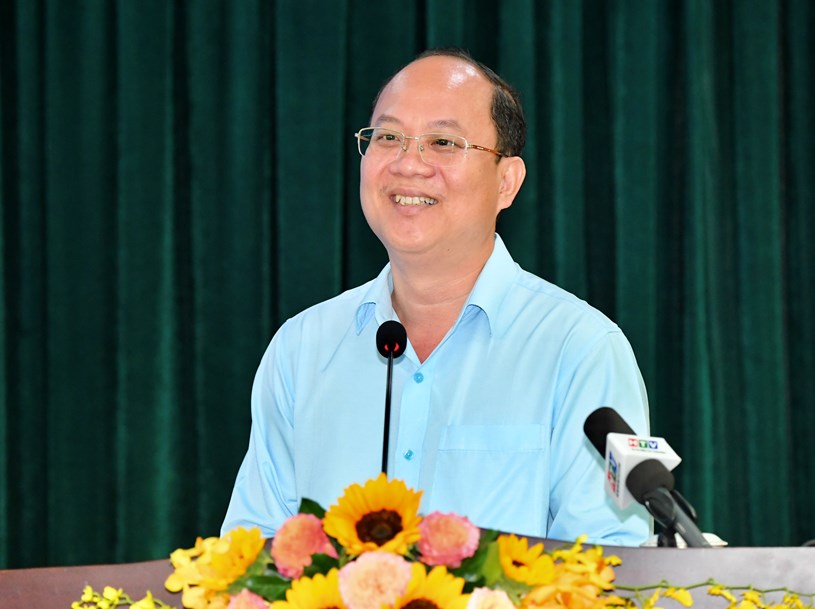 Phó Bí thư Thành ủy TPHCM Nguyễn Hồ Hải phát biểu chỉ đạo tại hội nghị. Ảnh: VIỆT DŨNG