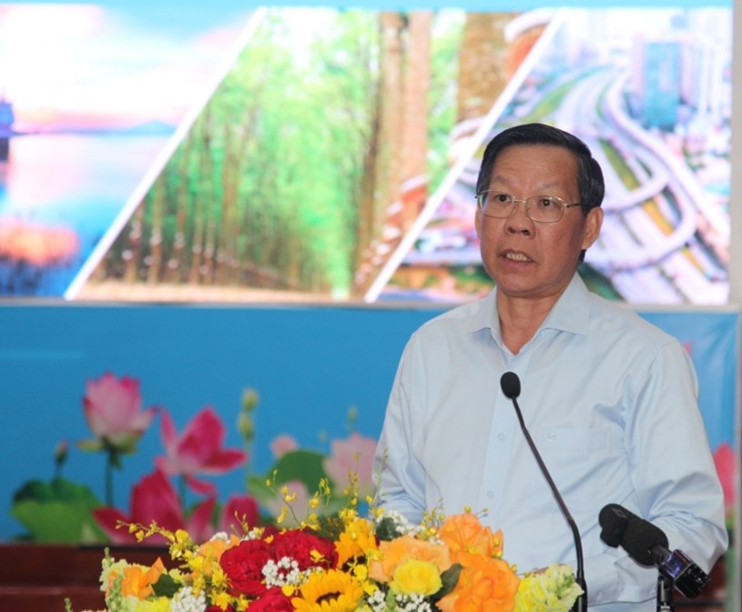 Chủ tịch UBND TPHCM Phan Văn Mãi phát biểu tại hội nghị