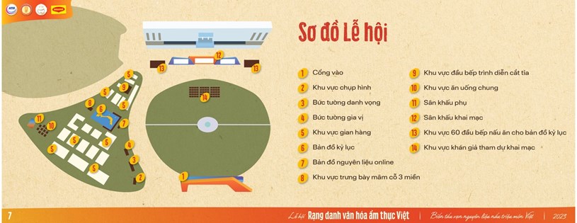 Sơ đồ Lễ hội "Rạng danh văn h&oacute;a ẩm thực Việt".&nbsp;