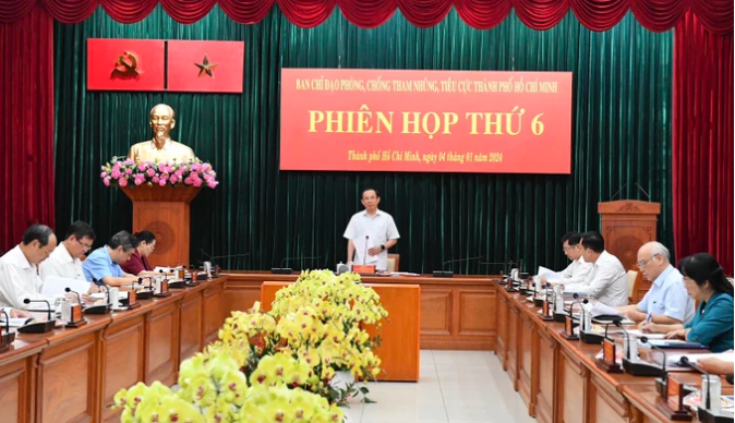 Ban Chỉ đạo ph&ograve;ng, chống tham nhũng, ti&ecirc;u cực TPHCM tổ chức phi&ecirc;n họp thứ 6. Ảnh: VIỆT DŨNG &nbsp;