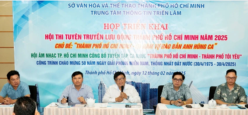 Đại diện Ban tổ chức công bố hội thi tuyên truyền lưu động TP.HCM 2025. Ảnh: BTC