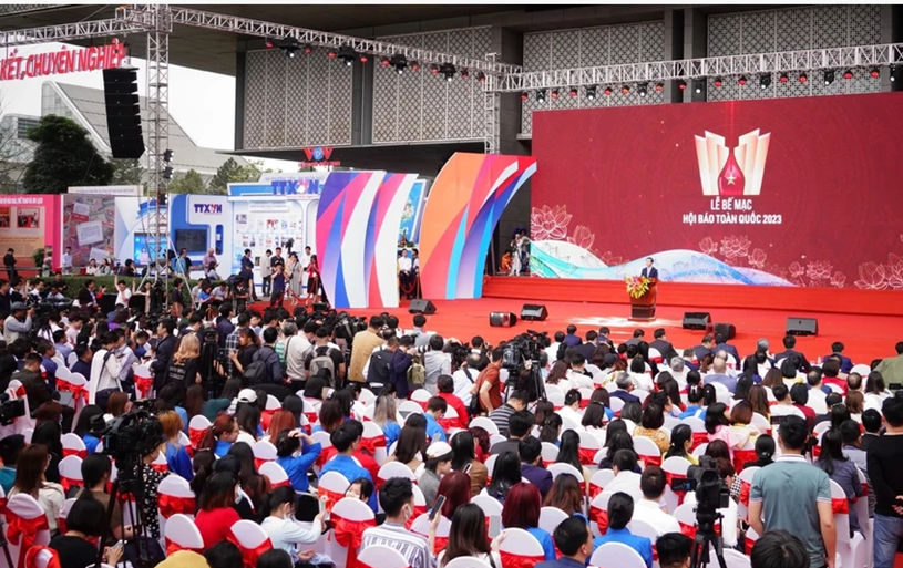 Hội Báo toàn quốc năm 2023 được tổ chức ở Hà Nội. Ảnh: Báo Nhân Dân