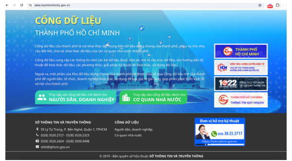 Tin vui cho người dân TP HCM- Ảnh 1. Từ ngày 18-6, người dân có thể truy cập vào địa chỉ này để khai thác, sử dụng dữ liệu; Ảnh: Phan Anh