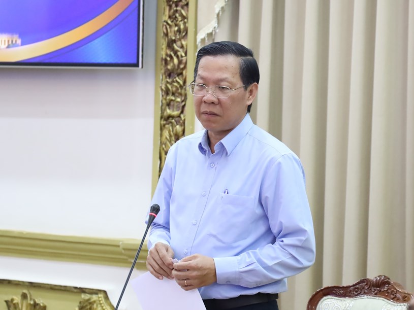 Chủ tịch UBND TPHCM Phan Văn M&atilde;i ph&aacute;t biểu kết luận hội nghị.&nbsp;