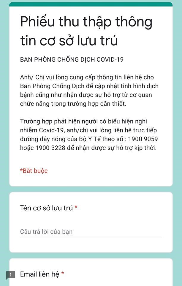 Phiếu thu thập th&ocirc;ng tin cơ sở lưu tr&uacute;