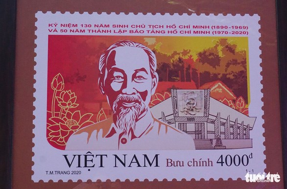 Cận cảnh bộ tem đặc biệt kỷ niệm 130 năm ng&agrave;y sinh Chủ tịch Hồ Ch&iacute; Minh - Ảnh: DO&Atilde;N H&Ograve;A