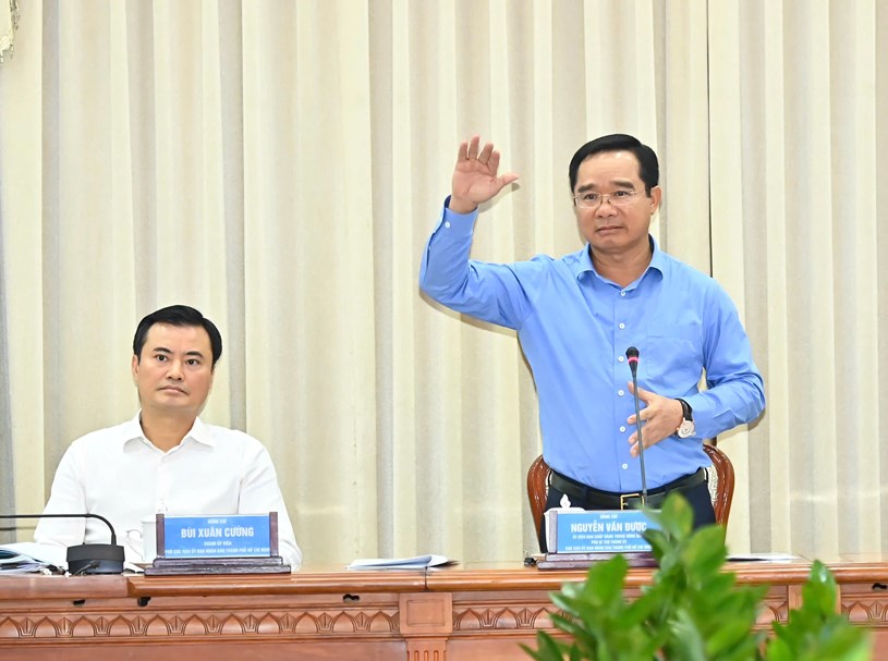 Đồng ch&iacute; Nguyễn Văn Được ph&aacute;t biểu kết luận. Ảnh: VIỆT DŨNG