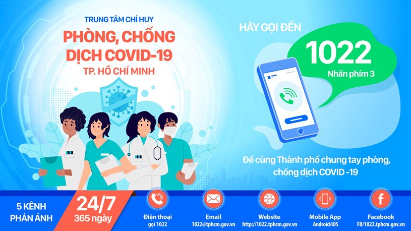 Cổng 1022 sẵn s&#224;ng tiếp nhận th&#244;ng tin phản &#225;nh về t&#236;nh h&#236;nh dịch bệnh Covid-19