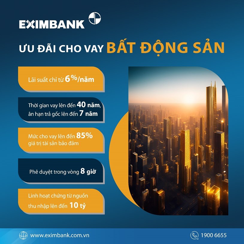 Eximbank “tung” g&#243;i vay vốn mua bất động sản với nhiều ưu đ&#227;i  - Ảnh 1