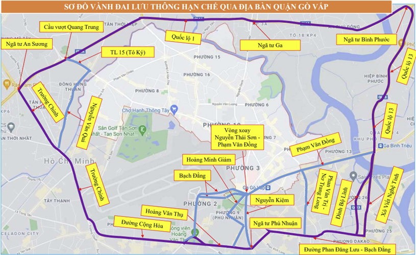 Hướng dẫn một số lộ tr&#236;nh lưu th&#244;ng đường bộ kh&#244;ng qua địa b&#224;n quận G&#242; Vấp