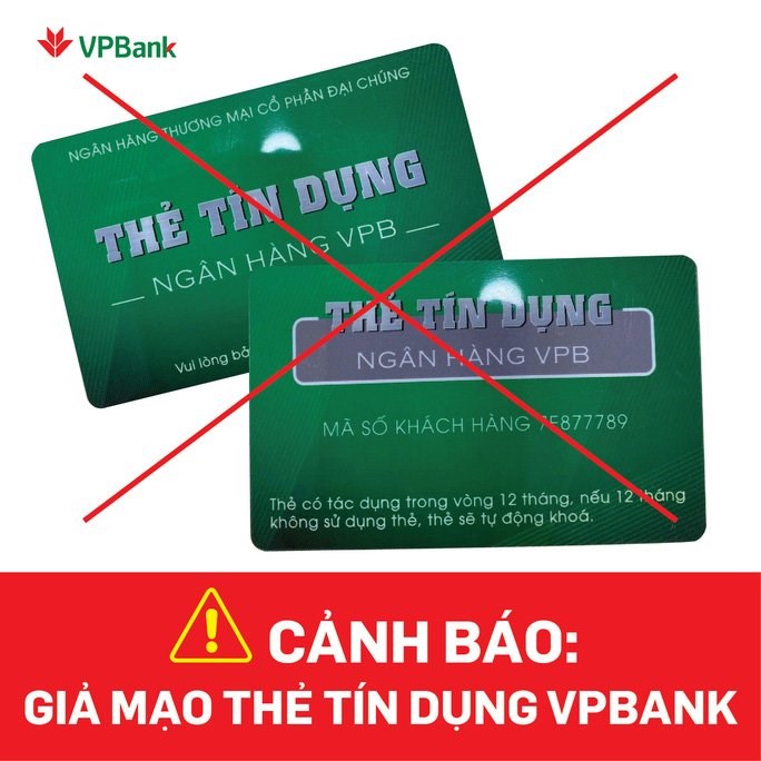 Thẻ t&iacute;n dụng dỏm mạo danh VPBank gửi đến kh&aacute;ch h&agrave;ng